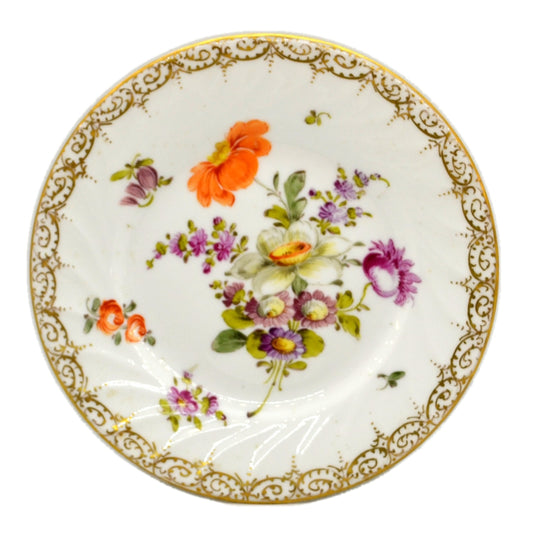Antique Dresden Floral China Side Plate