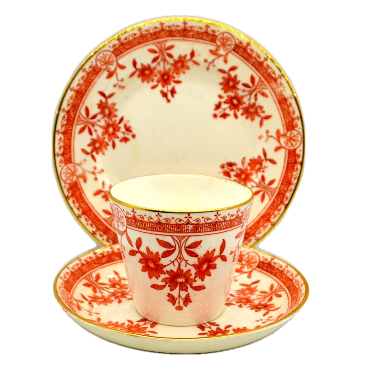 Antique Thomas Morris Denmark Porcelain China Demitasse Cup, Saucer and Side Plate Trio