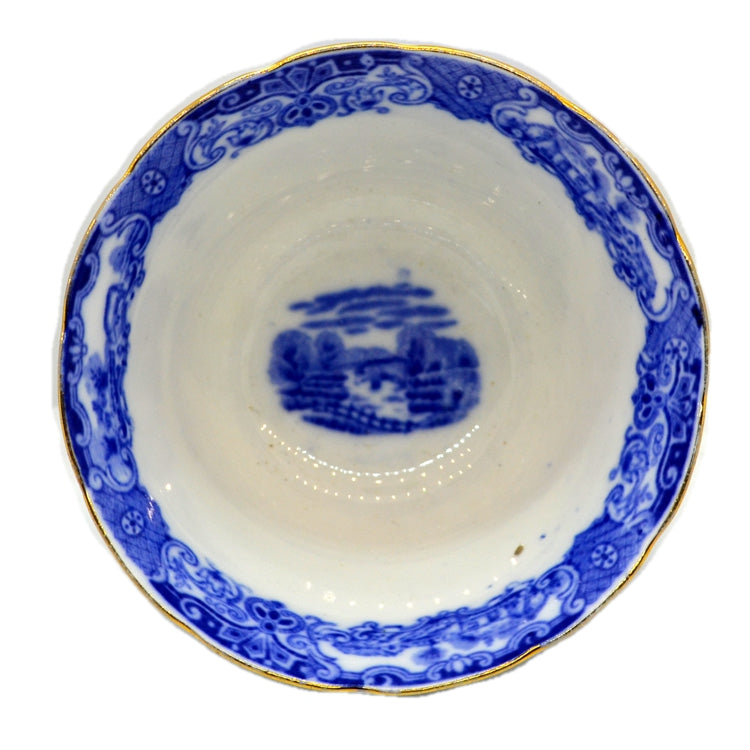 Heathcote Blue and White China Old English Scenery Small Sugar Bowl