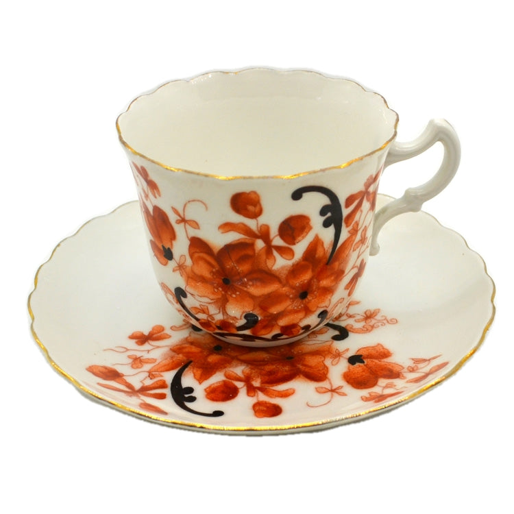 Antique Floral China Tea Cup and Saucer 1871-1891