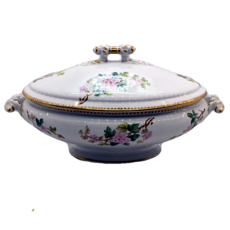 Antique floral china tureen cockson and seddon 1870's