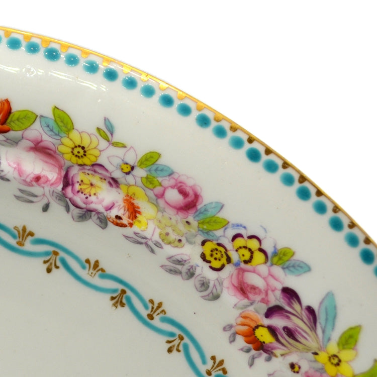 English Antique Floral Porcelain China Fruit Bowl