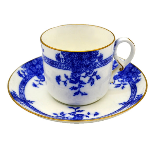 Grainger & Co Blue and White China Royal Worcester Cup and Saucer 1901