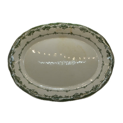 Hollinshead & Kirkham Marathon Green and White China 18-inch Platter