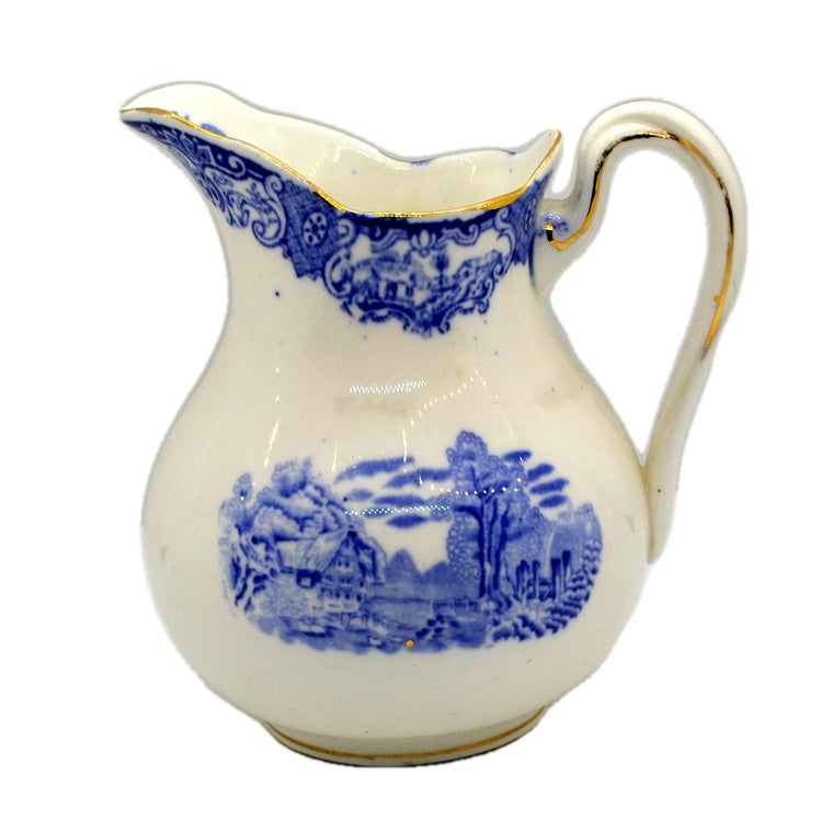 Heathcote Blue and White China Old English Scenery Large Milk Jug