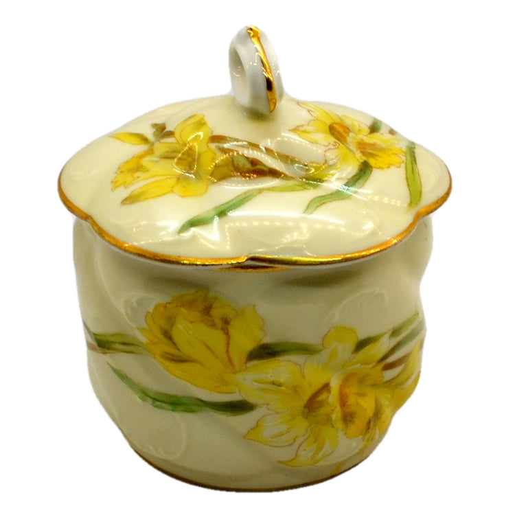 A Lanternier Limoges China Decorative Lidded Jar or Sugar Bowl