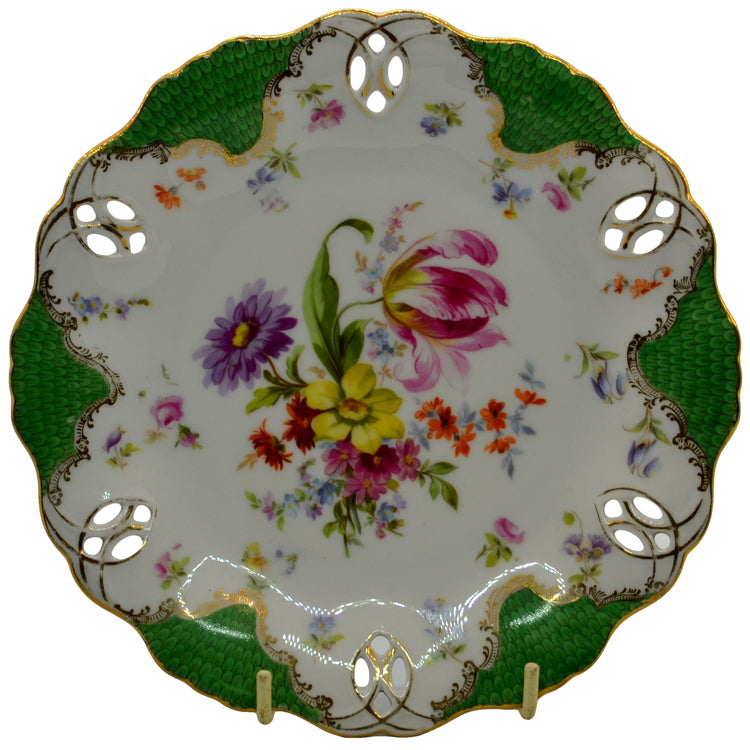 antique peony floral continental china plate