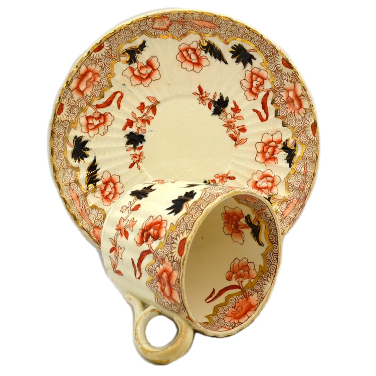 William Brownfield Floral China Tea Cup and Saucer 1871-1891