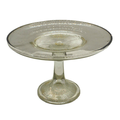 Antique English Pressed Glass Pedetal Cake Stand