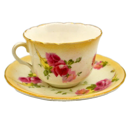 Antique Royal Doulton China Blush Ivory Rose E2636 Teacup & Saucer