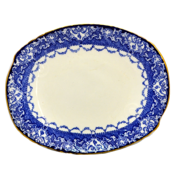 Royal Doulton China Watteau Floe Blue and White Platter c1911