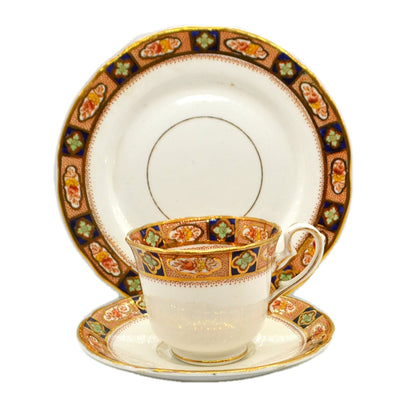 Antique Thomas Poole Royal Stafford 5927 Imari Teacup Saucer and Side Plate Trio