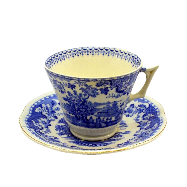 1910-1920 seaforth blue and white breakfast cup and saucer