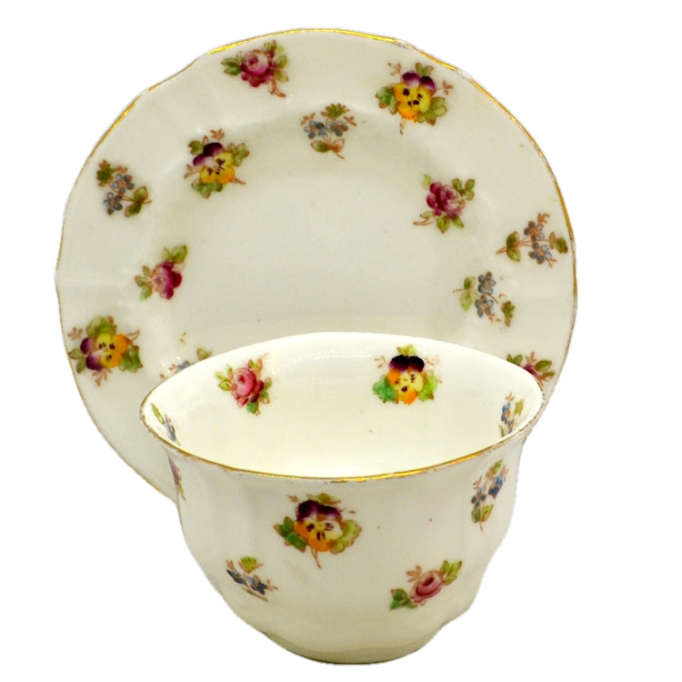 Antique Shelley Floral China Tea Bowl and Saucer
