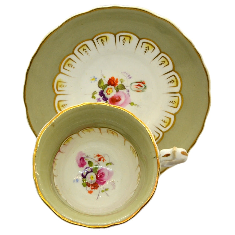 antique hand painted floral tea cup and saucer