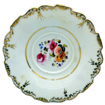 antique floral saucer