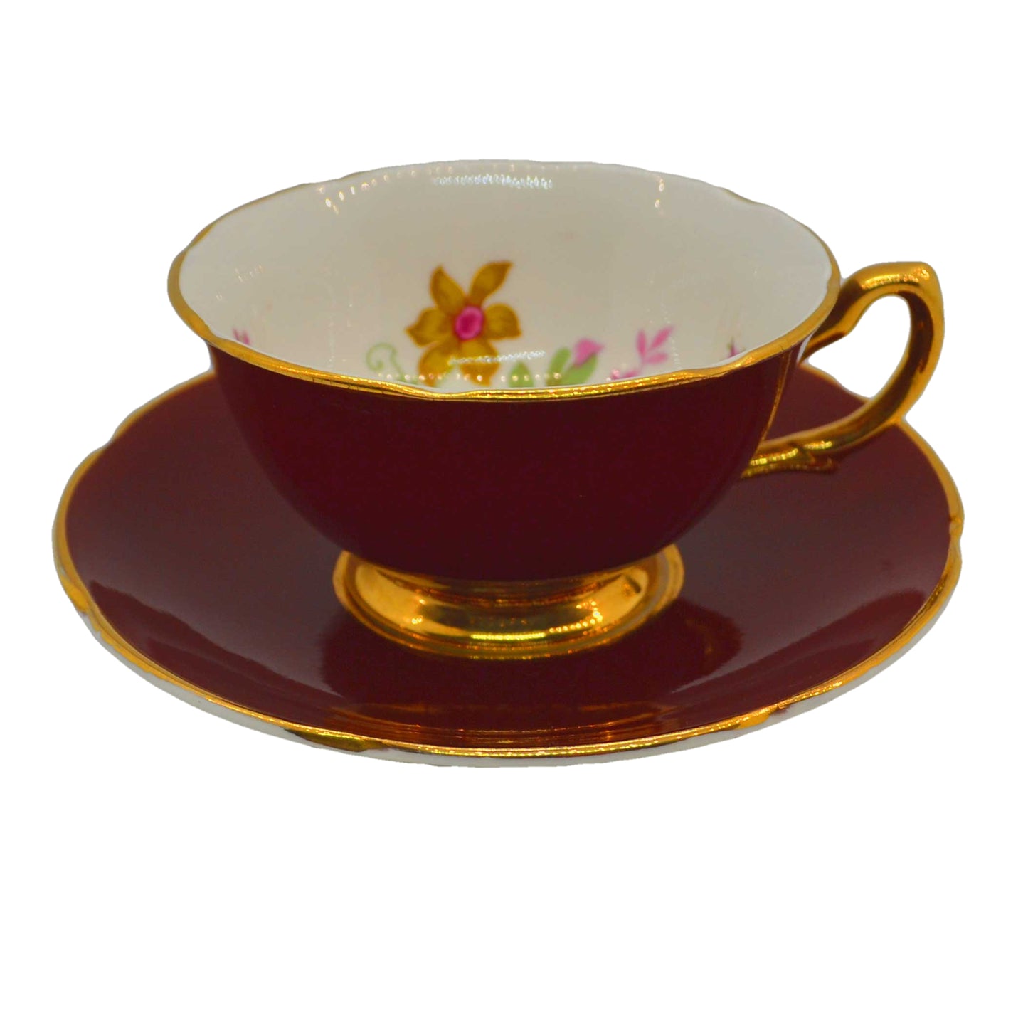 Vintage Argyle tea cup and saucer set