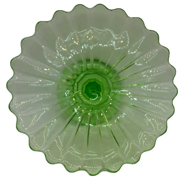 vintage green glass stand