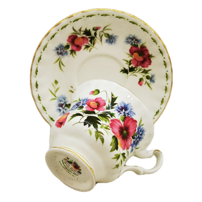 Royal Albert Flowers of the Month Series Floral China Tea Cup Poppy August