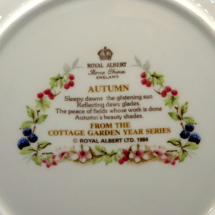 Royal Albert Cottage Garden Year Series Autumn Plate