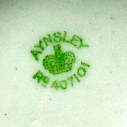 Antique Aynsley China Green Ribbon Milk Jug