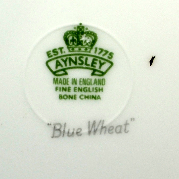 Vintage Aynsley China Cake Plate Blue Wheat c1940-1960