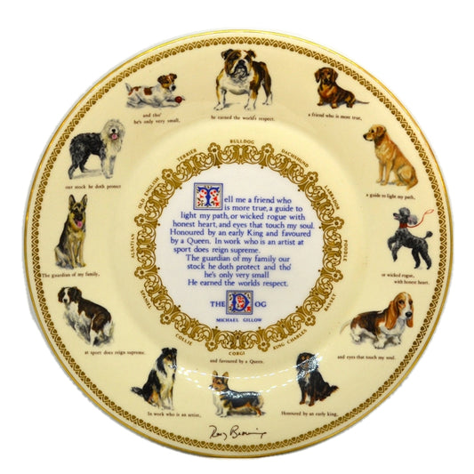 Aynsley China The Dog Collectors Plate 1978
