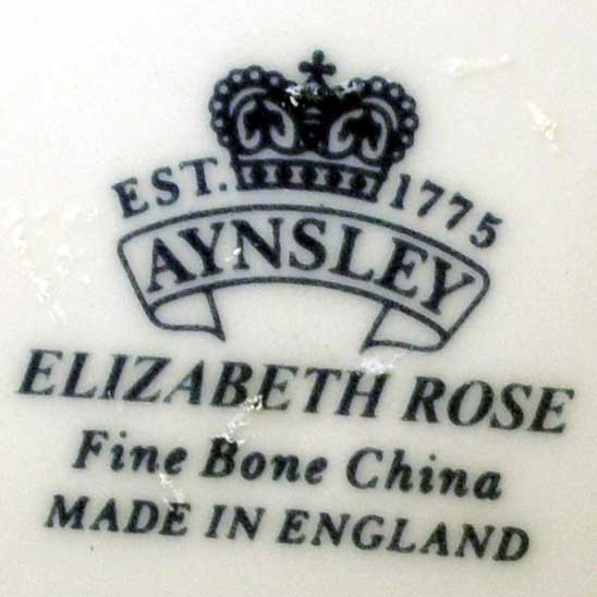 elizabeth rose china marks aynsley china