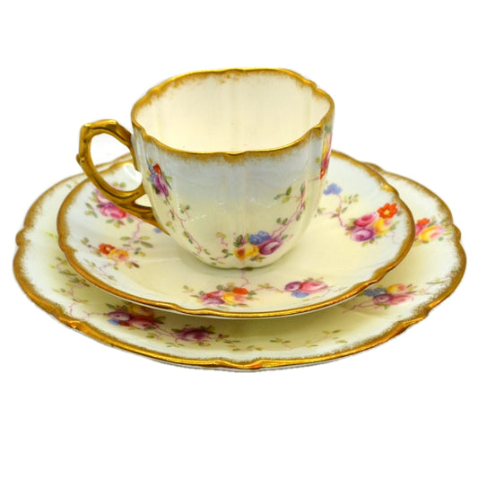 Antique Aynsley China Tea Cup & Saucer & Side Plate c1891-1910