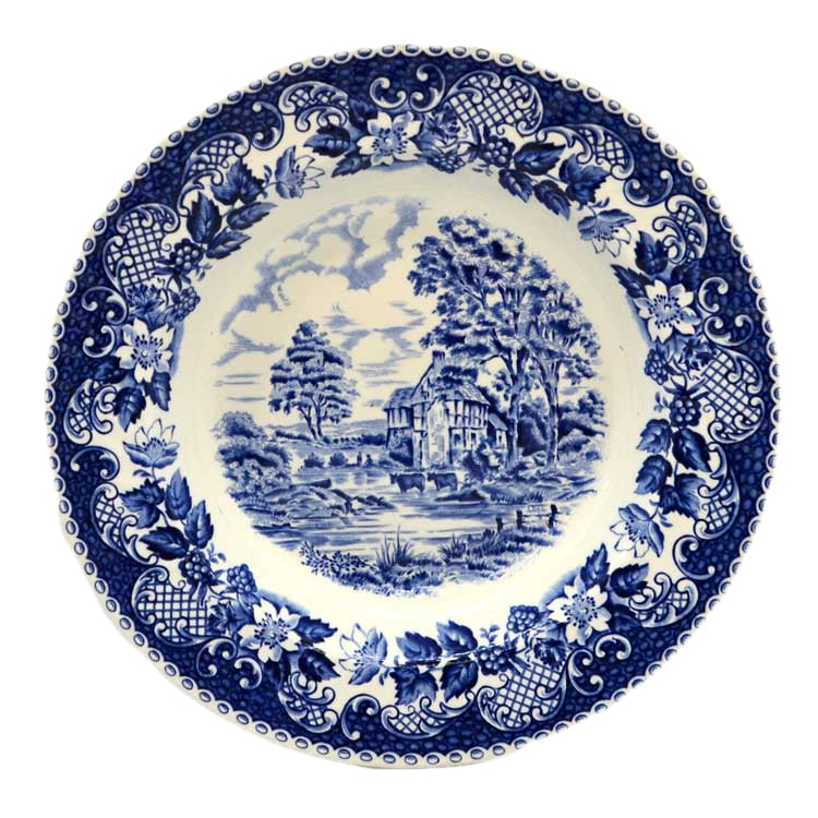 Barratts Elizabethan blue and white china soup bowls