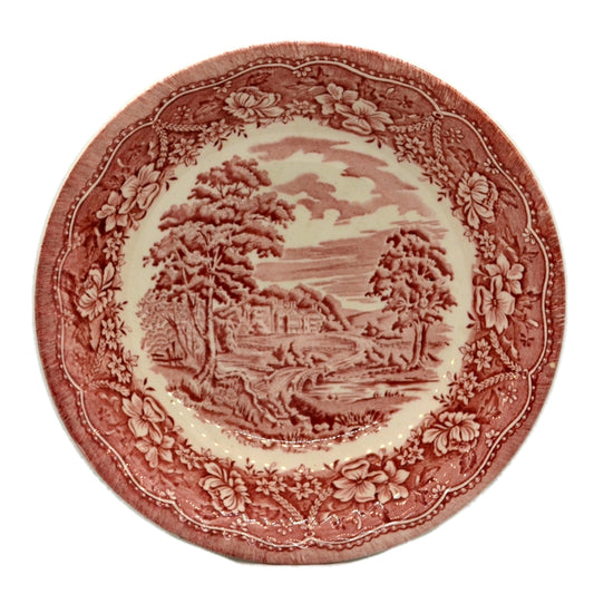 Barratts Red and White China Old Castle Bowl c1950