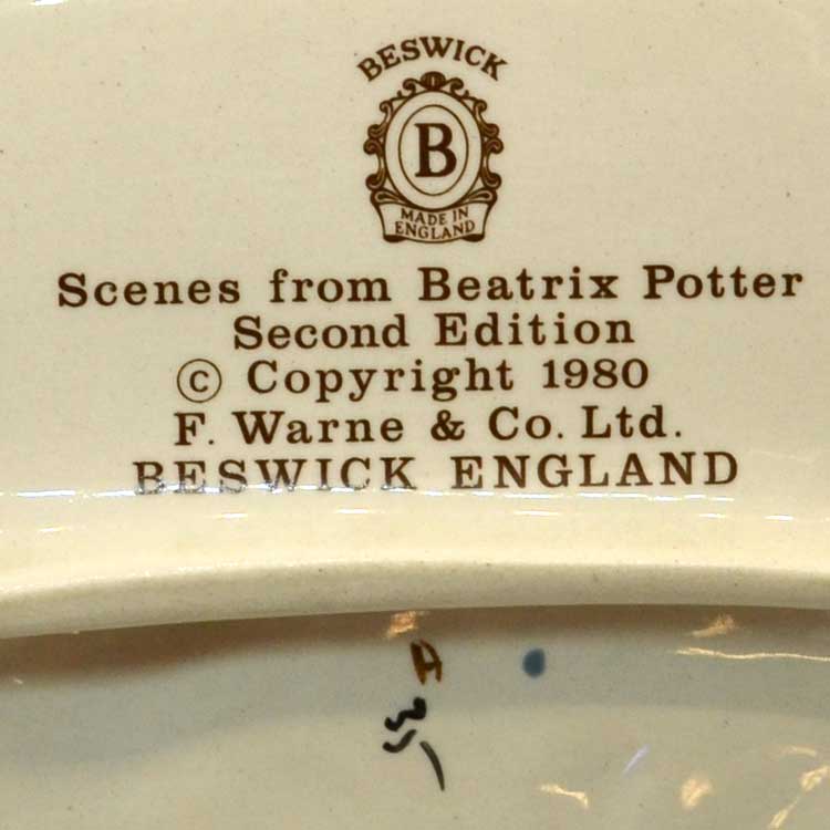 Bestwick China Beatrix Potter china mark