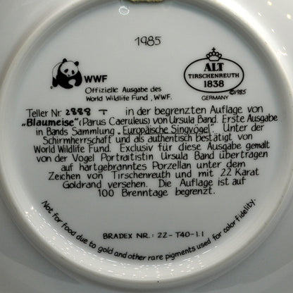 WWF Blaumeise China Plate Germany Limited Edition 1985