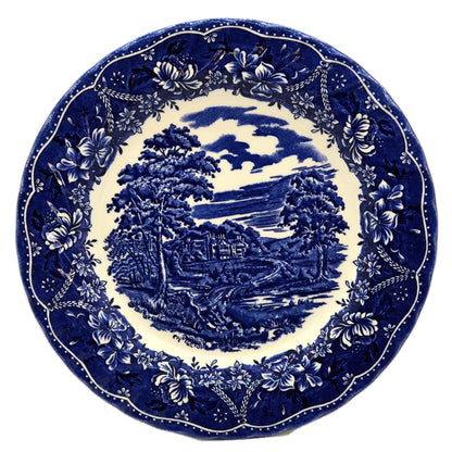 Cobalt Blue and White China Dinner Plate