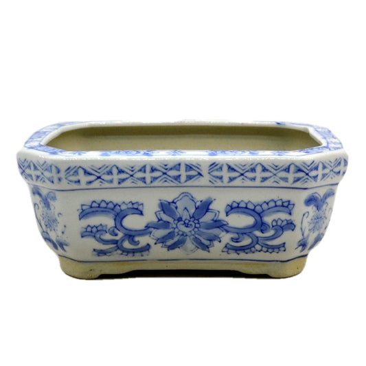 Blue and White Pottery Bonsai Bowl