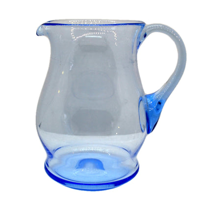 Large Blue Glass Water Pitcher Jug