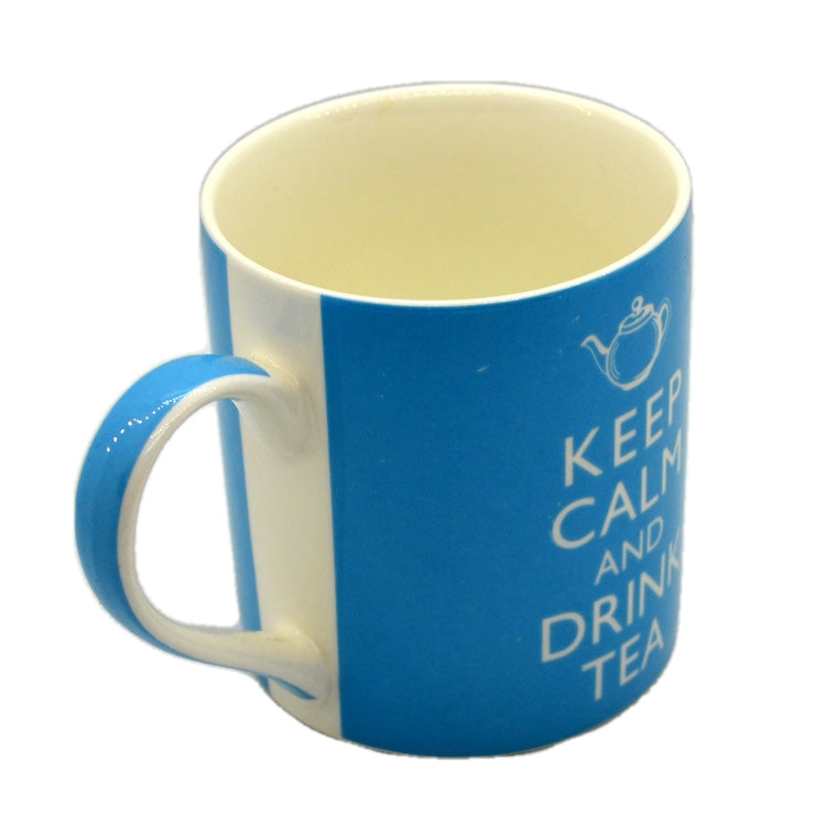 Blue Keep Calm and Drink Tea China Mug