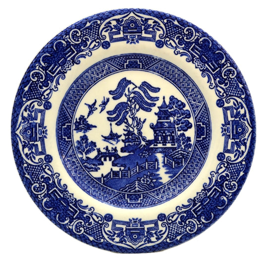 English Ironstone Tableware Blue and White China Willow Side Plate