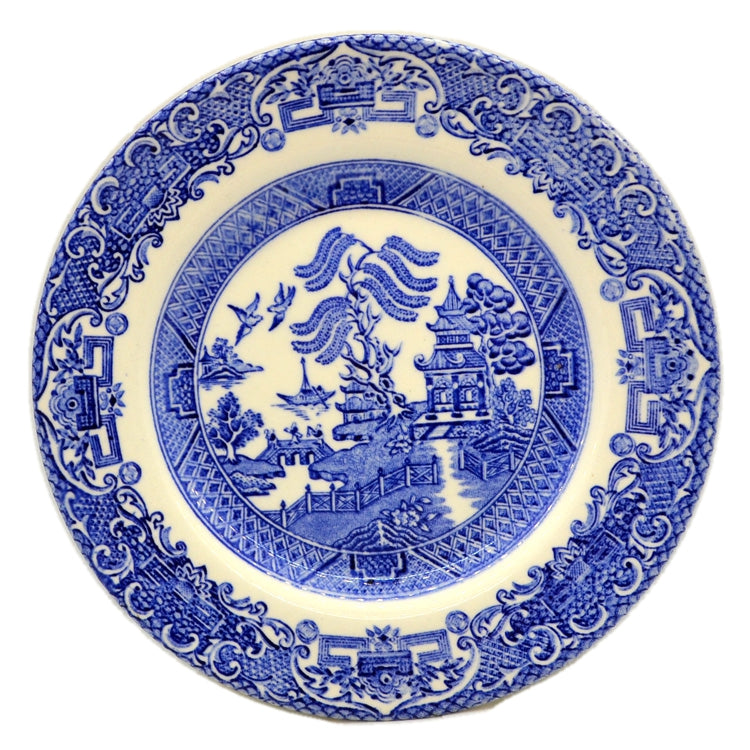 English Ironstone Tableware Blue and White China Willow 6-7/8th-inch Side Plate