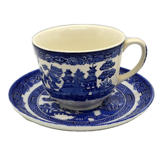 Johnson Brothers Blue and White Willow China Teacup and Saucer