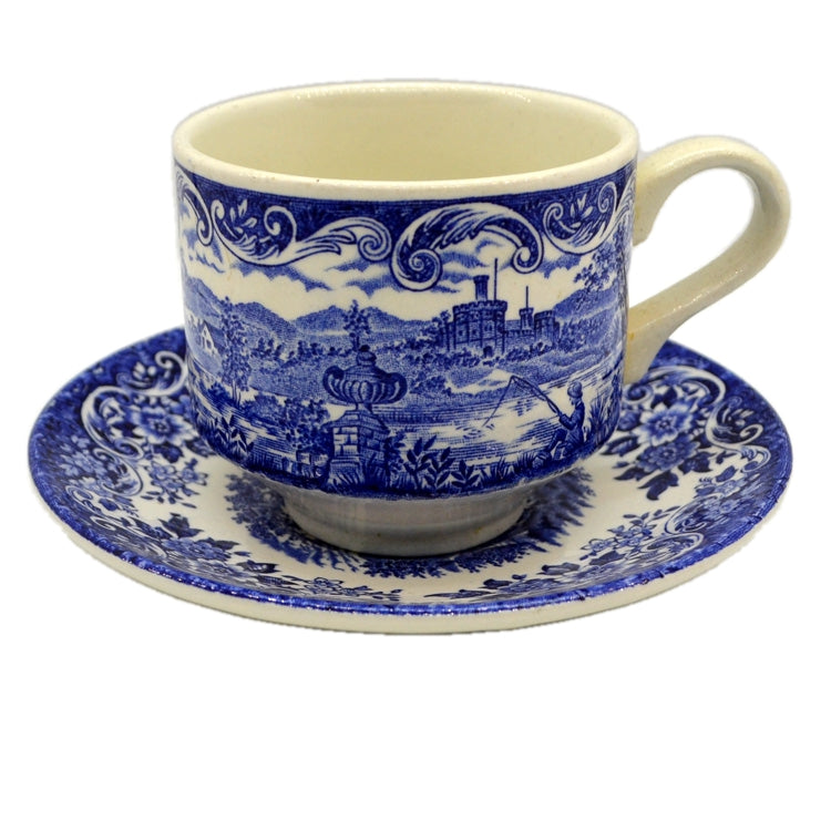 Broadhurst Blue and White China English Scenes Teacup and Saucer