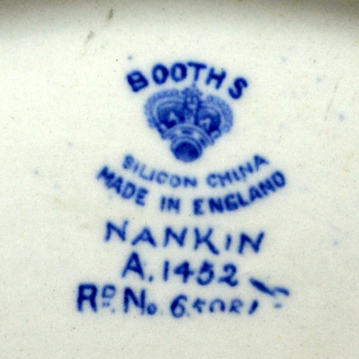Booths Silicon China Nankin Blue and White China mark