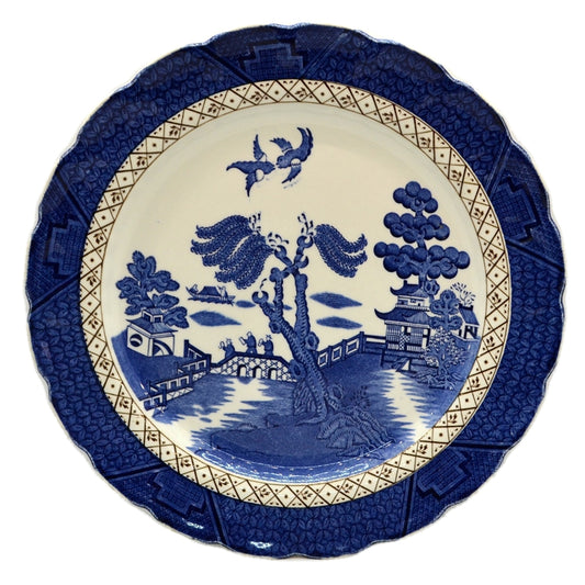 Booths Real Old Willow Blue and White China 10.5-inch Dinner Plate No Gilt
