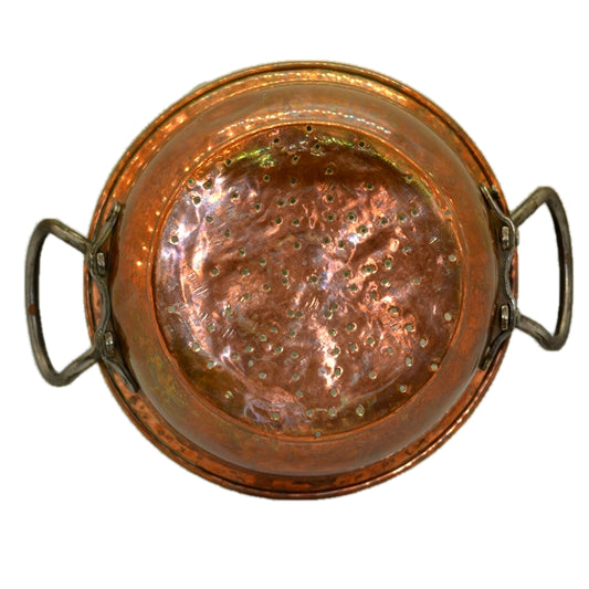 Antique English Copper Kitchen Sieve