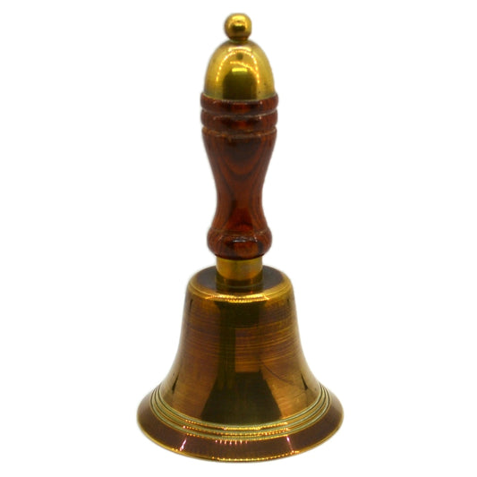 Vintage Brass & Wood Handled Hand Bell