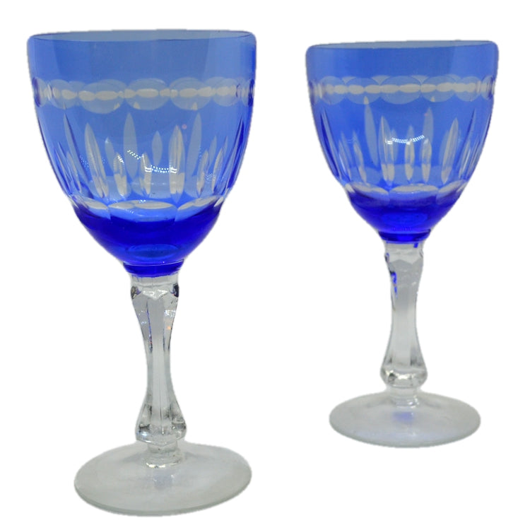 Bristol blue crystal wine glasses