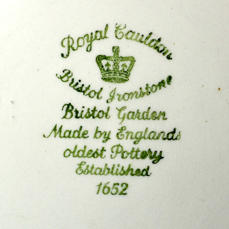 Royal Cauldon Bristol Ironstone Bristol Garden mark