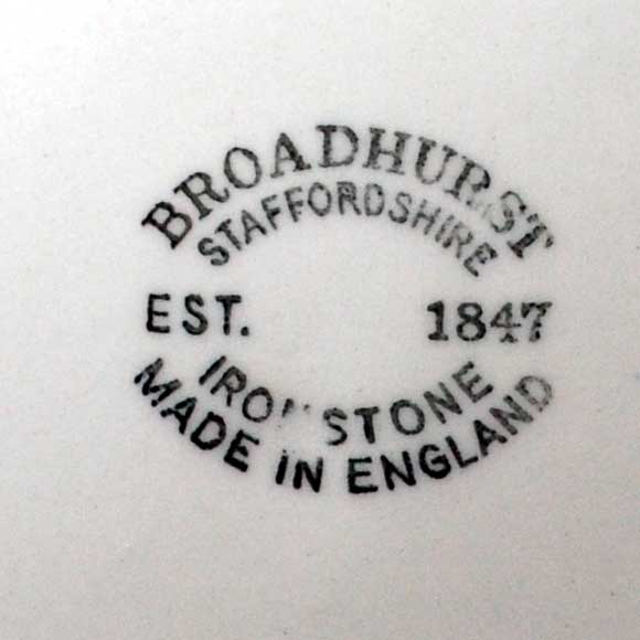 Broadhurst staffordshire ironstone factory marks
