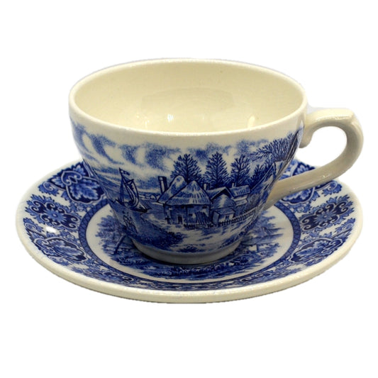 Broadhurst Delft pattern blue and white china teacup