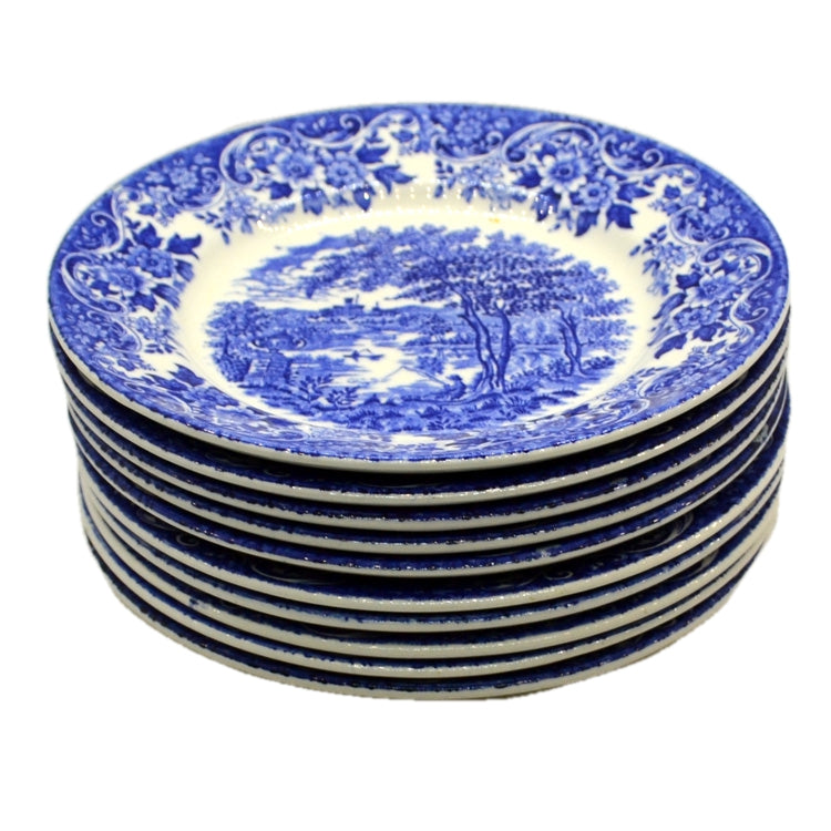 Broadhurst Ironstone blue and white china English scenes side plate